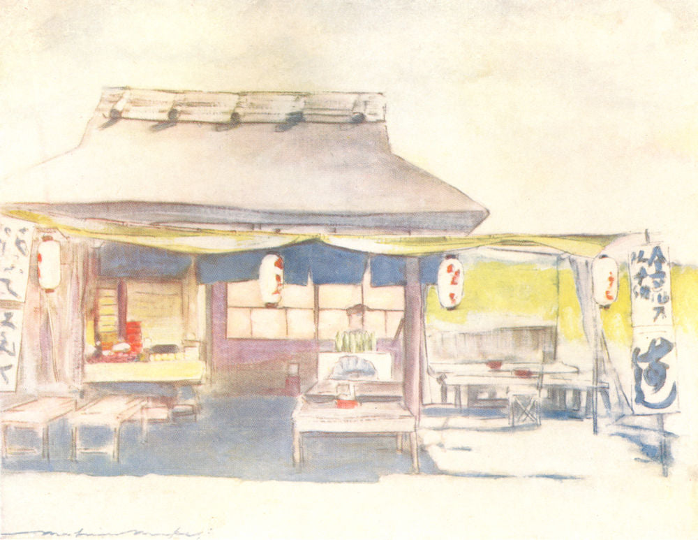 JAPAN. Empty Tea House 1904 old antique vintage print picture